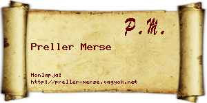 Preller Merse névjegykártya